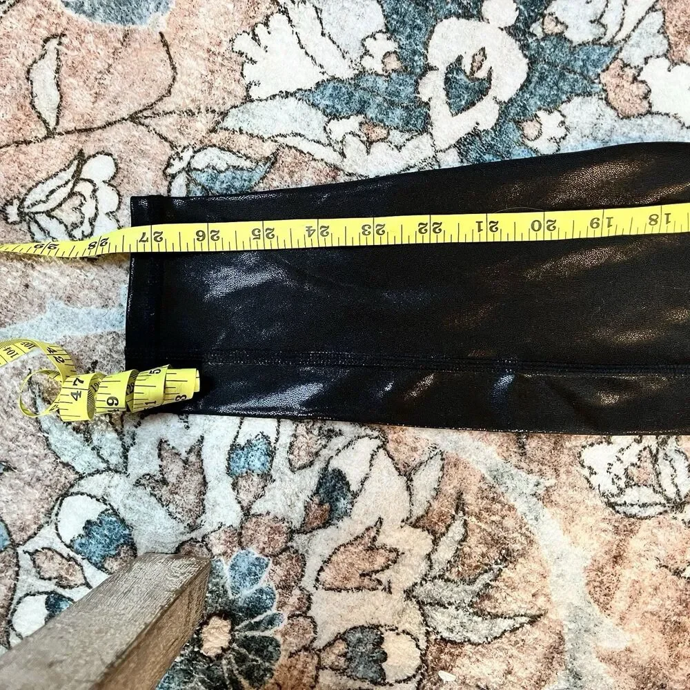 Fabletics Oasis High Waisted Legging Women's size Small Faux Leather Shiny Black